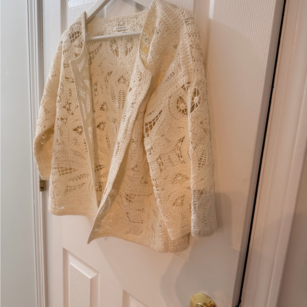 Anthropologie Cream Lace Cardigan